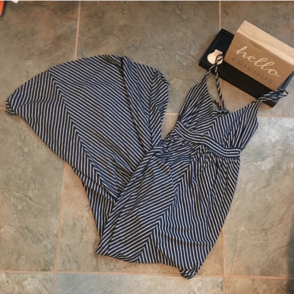 Striped Blue and White Dress
